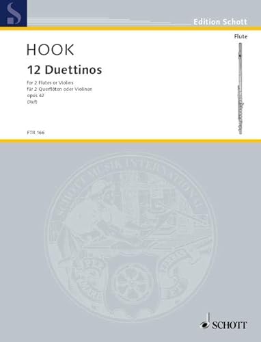 12 Duettinos: op. 42. 2 Flöten (Violinen). Spielpartitur.: op. 42. 2 flutes (violins). Partition d'exécution. (Edition Schott)
